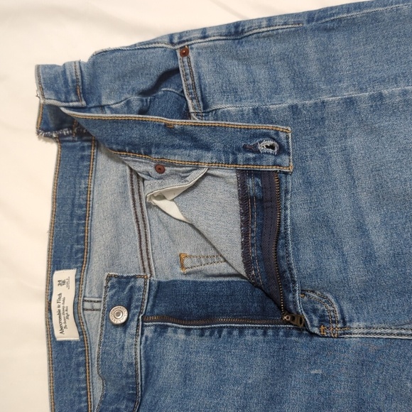 Abercrombie & Fitch The Super Skinny Ankle High Rise Jeans, Color Blue Size 34 - Picture 9 of 15